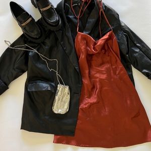 GORG COWL NECK SILK MINI DRESS